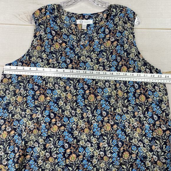Christina B Top Womens XL Floral Print Sleeveless Layered Chiffon Boho Cottage - Picture 7 of 10